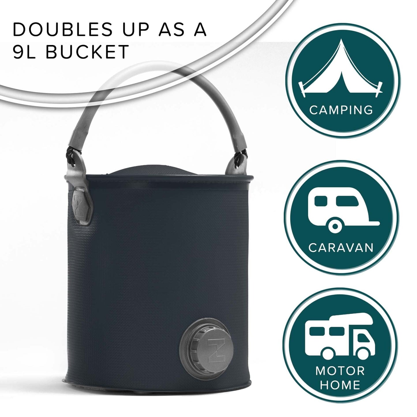 Colapz 7L Premium Collapsible Outdoor Watering Can - Convertible to 9L Collapsible Bucket - Top Up Water Tanks with Ease - BPA Free Portable Caravan & Motorhome Accessories Collapsible Watering Can UK