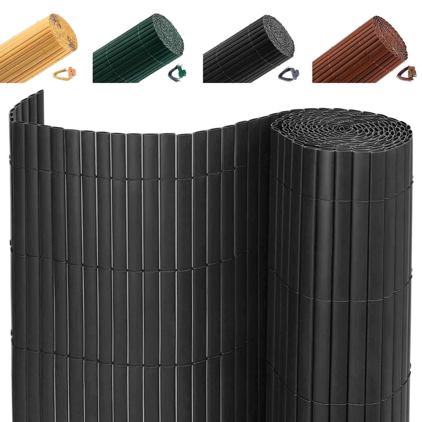 INMOZATA PVC Garden Screening 1m High Privacy Fence Screening Privacy Protective Screens for Garden, Backyard, Balcony, Terrace (Grey,1x3m)