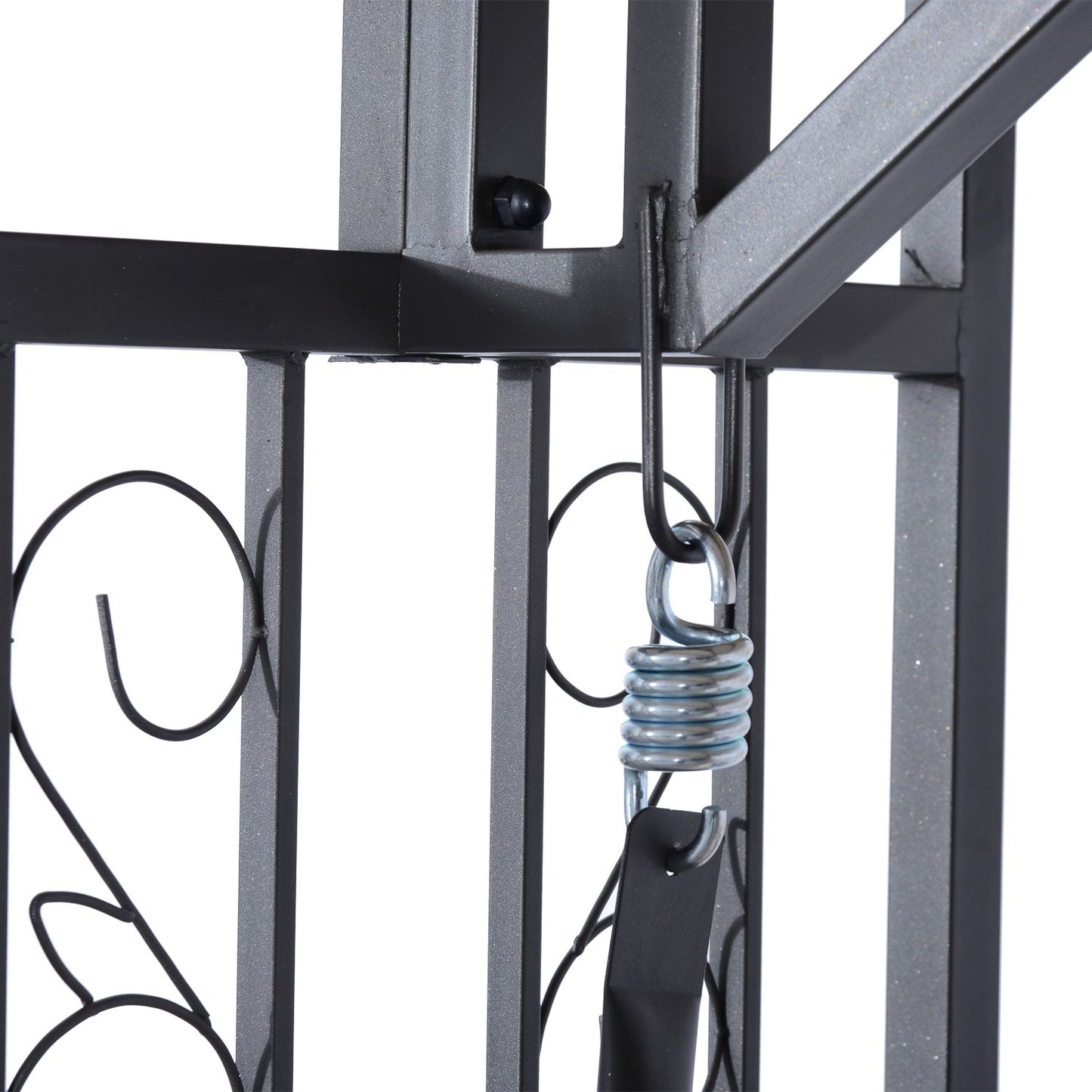 Outsunny Outdoor Garden 2 Seater Canopy Swing Chair Seat Porch Loveseat Vintage Hammock Cushioned Seat w/and Side Drink Panel