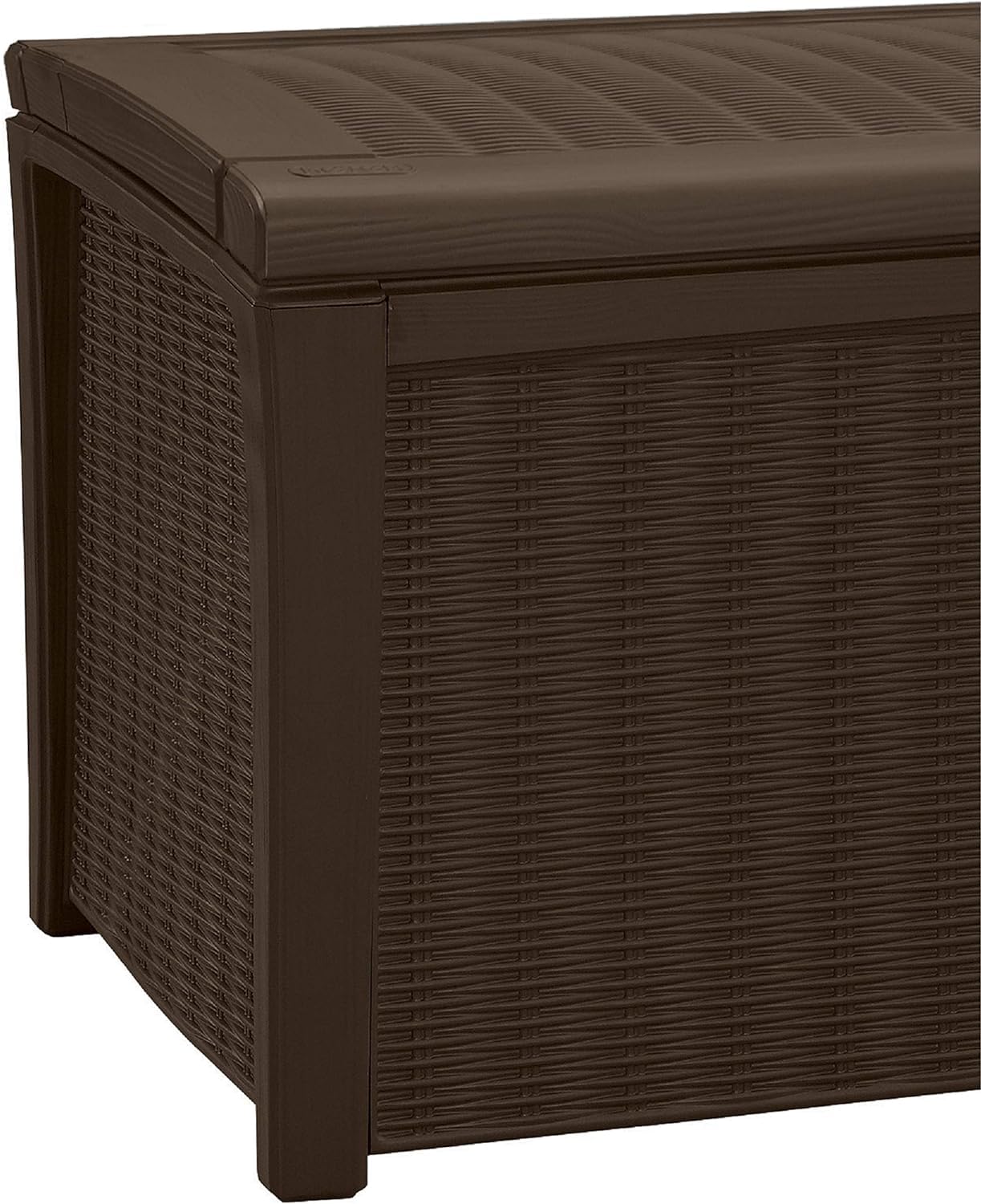 Keter Borneo 416L Outdoor 60% recycled Garden Furniture Storage Box Brown Rattan Effect | Fade Free | All Weather Resistant | Safe and Secure | Zero Maintenance | 2 year Warranty