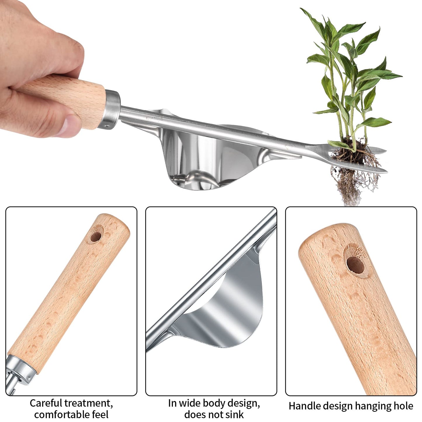 TOOINKCV 2 Pcs Hand Weed Puller Tool, Manual Weeder Tool, Hand Weeder Dandelion Remover Tool, Y-shaped Stainless Steel Dandelion Weeder Fork Root Weeding Tools for Garden Patio Lawn