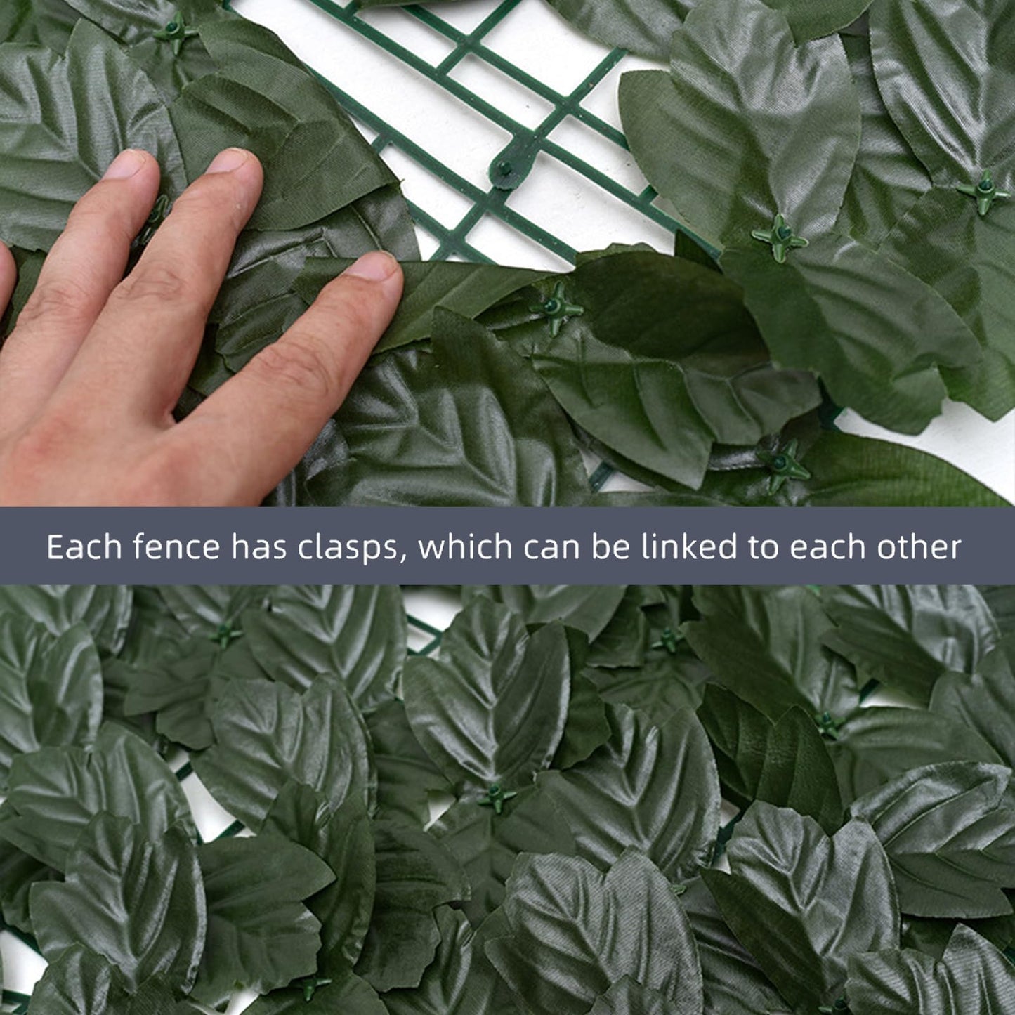 Esoes 2pcs Artificial Hedge Roll, Fence Screening Trellis with Artificial Leaves, Artificial Ivy Privacy Fence, Garden Screening for Balcony Garden Decoration-Dark Green(0.5M*1M)