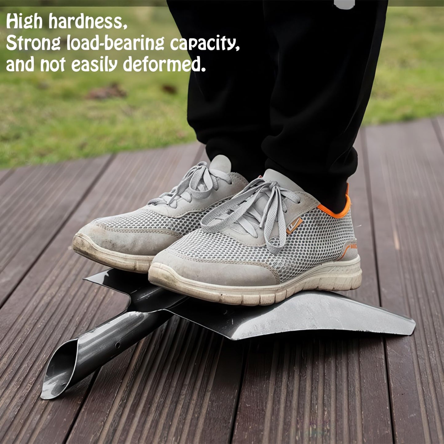 WY8 Ultimate Durability Shovel - Multifunctional Garden Shovel with Wooden Handle Heavy Duty Metal Shovel for Landscaping, Gardening, Contractor, DIY, Trenching, Outdoor Tasks (Square Shovel)