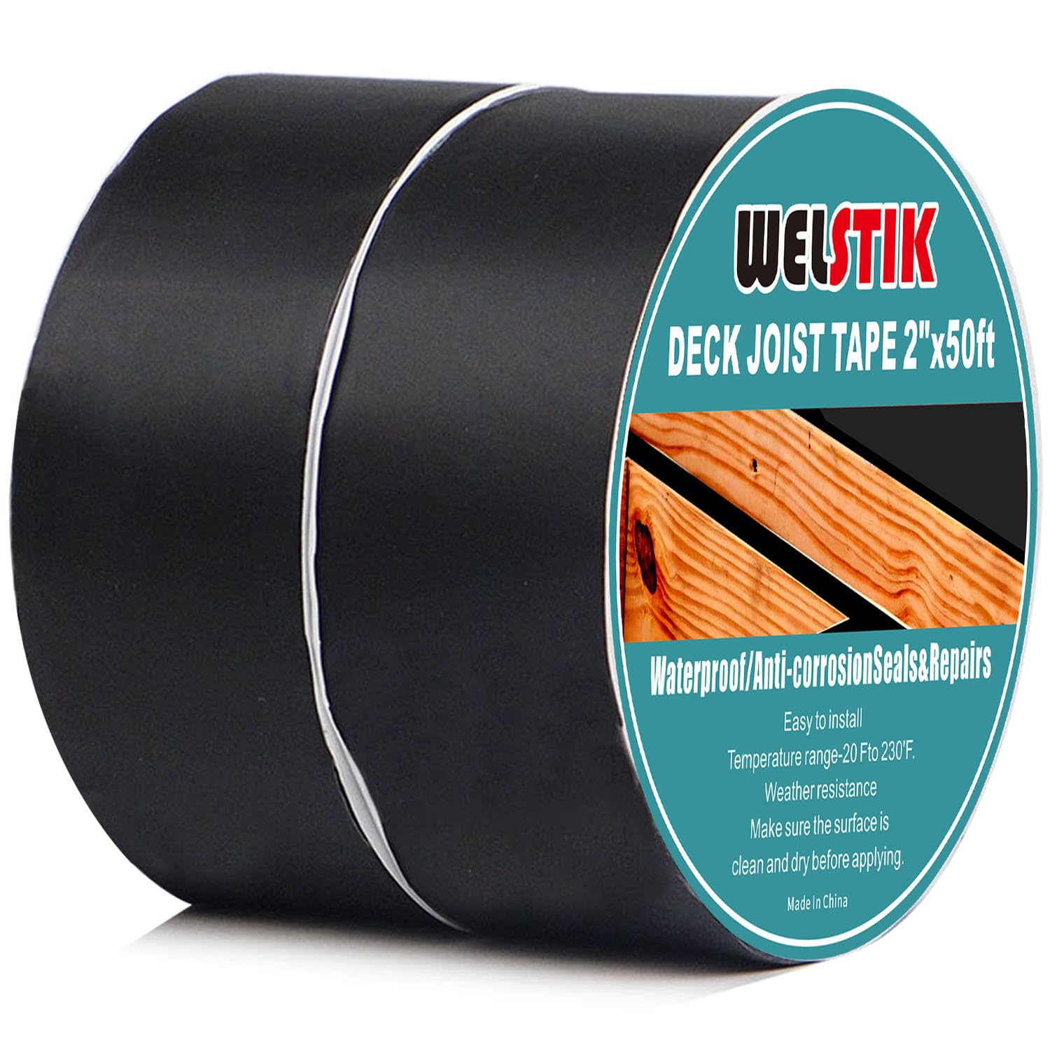 TAPEBEAR Joist Tape 4" X 50', Deck Flashing Butyl Sealant For Decking, Waterproof Anti-Corrosion Weather Resistant For Wood Decks Beams Rim, Roof, 4 Rolls