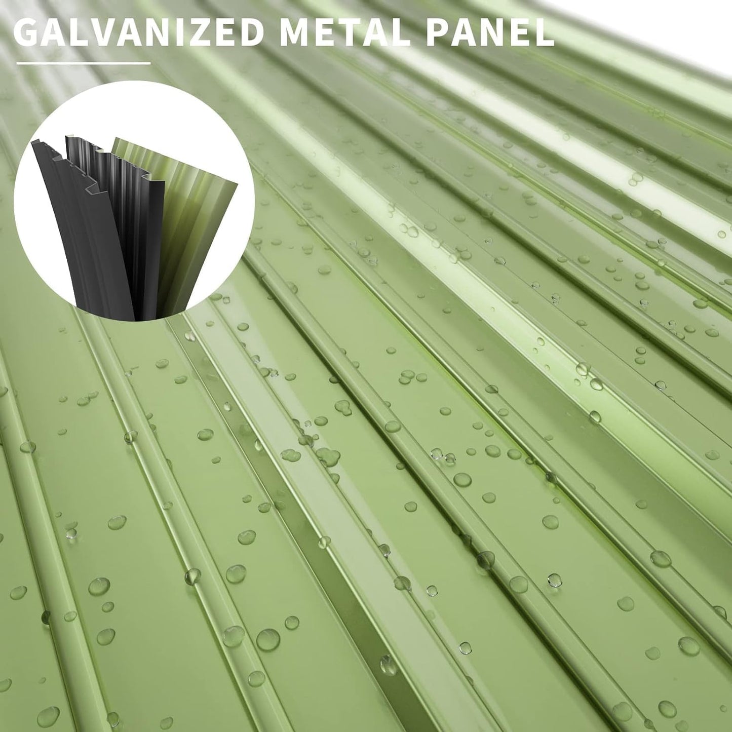 UDPATIO Metal Shed 5x3 FT Outdoor Storage,Garden Storage Shed for Firewood,Garbage Can,Tools,Lawnmower,Bike Shed Waterproof Log Store for Backyard Patio,Galvanized Steel with Lockable Door, Green