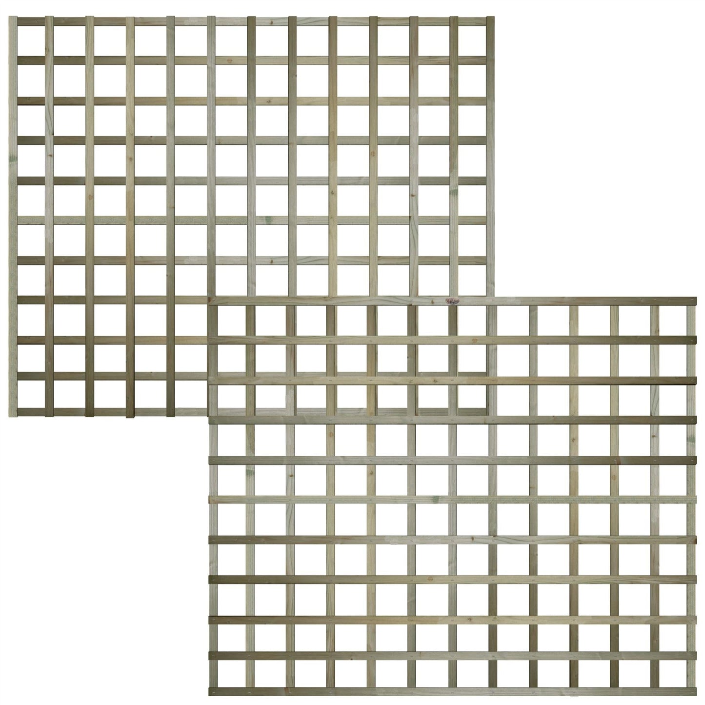 Width: 6ft (183cm) x Height: 5ft (150cm | 1500mm) Premier Flat Top Square Trellis Fence Topper Panel or Wall Climber Standard Design 120mm Square Holes for Added Privacy