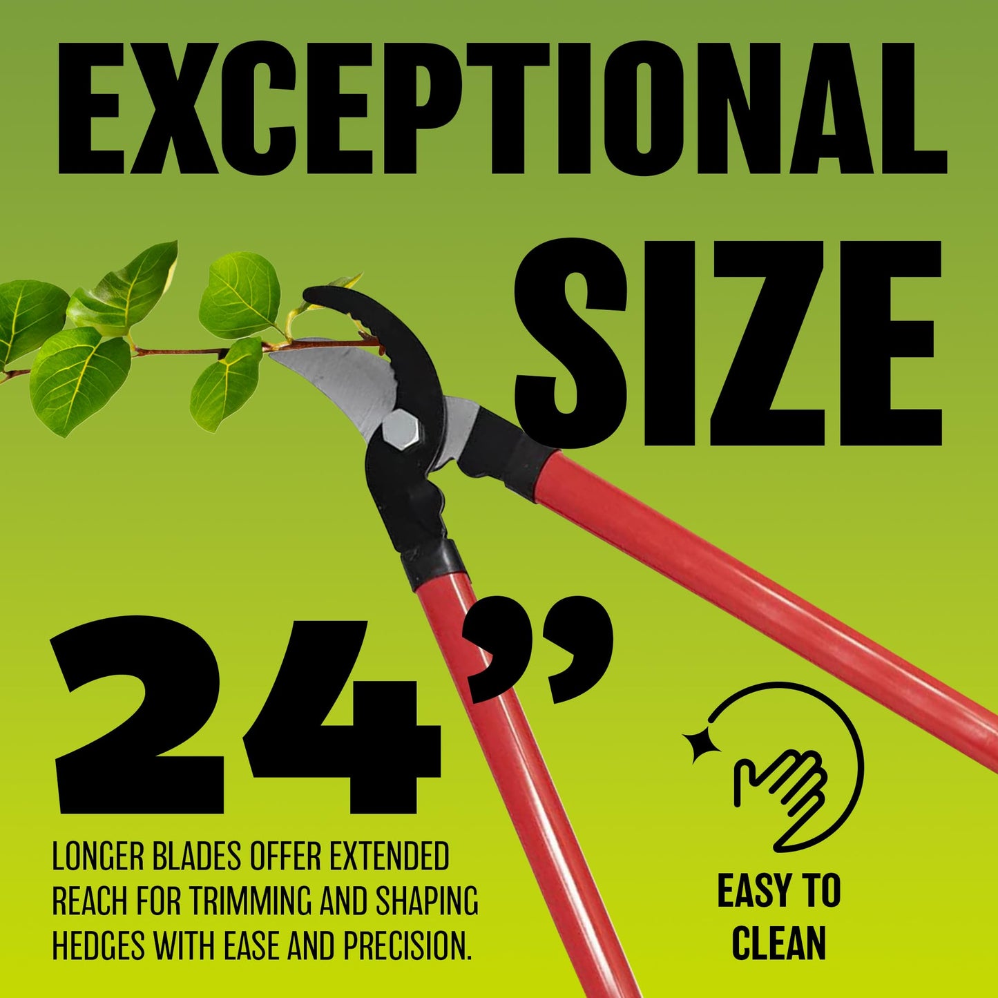 24" Long Handle Lopper - Extend Garden Tree Trimmer Branch Bypass Pruner Cutter Secateur | Easy Effortless Cut Sharp Blade for Precise Gardening | Durable & Long Lasting