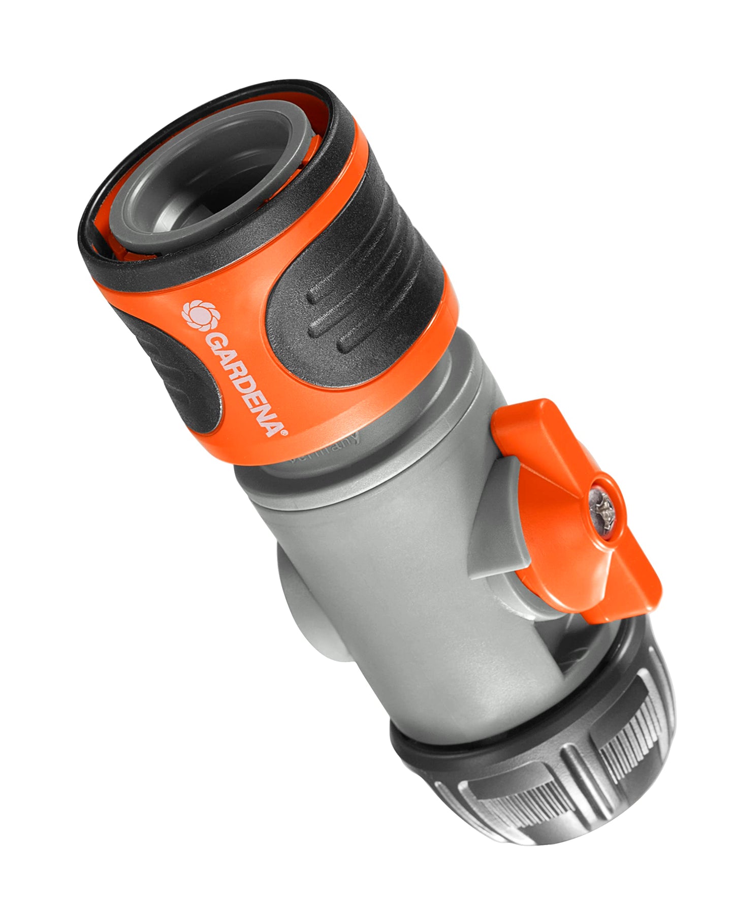 Gardena Hose Connector with Control Valve: Connection Piece to Change Accessories, Especially with high Water Pressure, Control and Block Water Flow, Used at The end of The Hose, Packaged (2942-20)