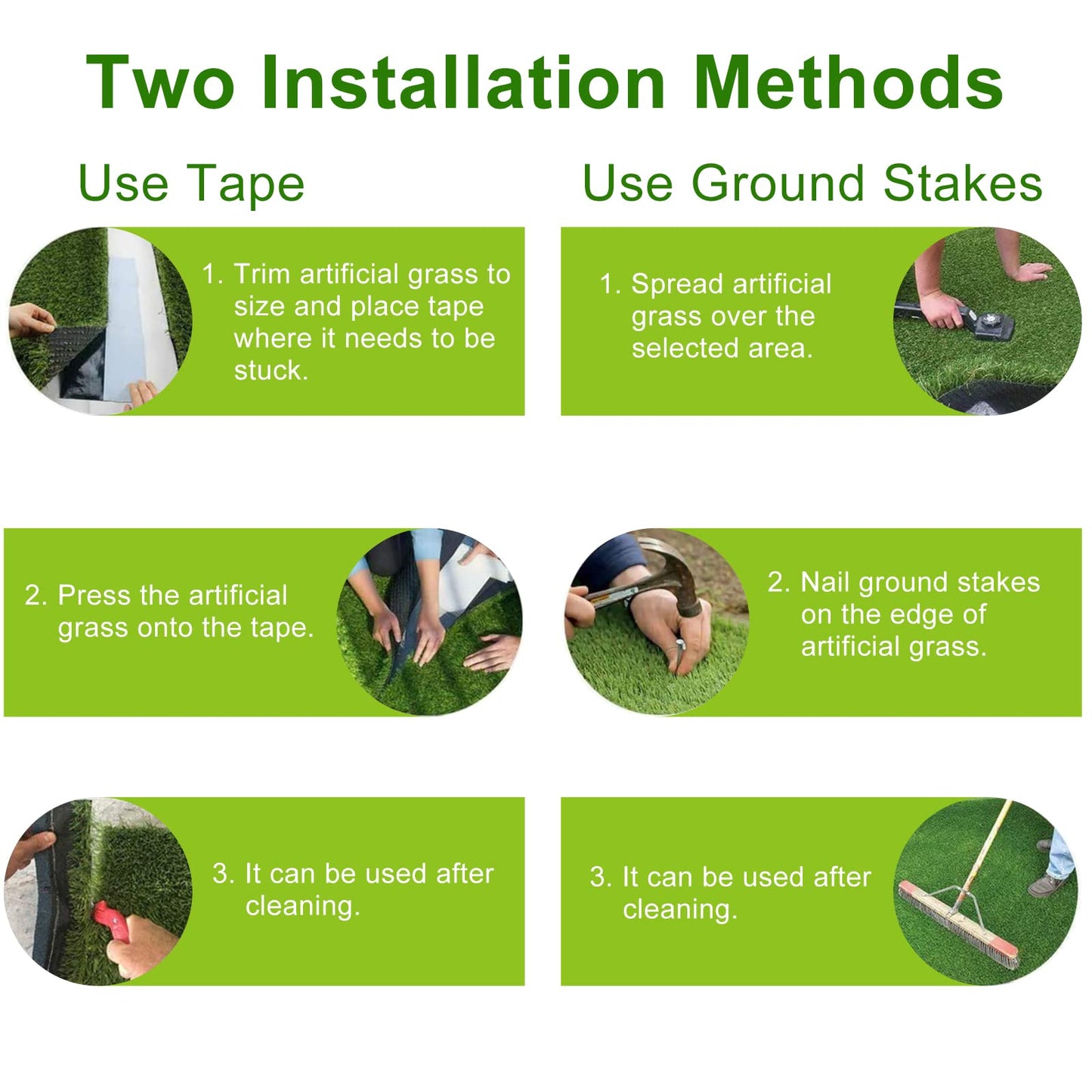 QINGMUG Artificial Grass 1m X 1m Realistic Astro Turf Fake Grass Roll Replacement Artificial Turf Natural Indoor Outdoor Artificial Grass Underlay for Garden Rug