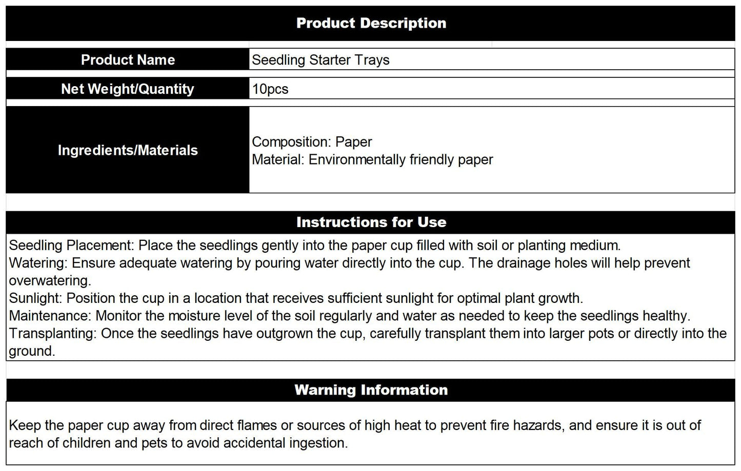 GOTVUGE 10 Packs Seedling Starter Trays 120 Cells, Peat-Free Biodegradable Seed Germination Trays Plant Starter Pots for Seedlings
