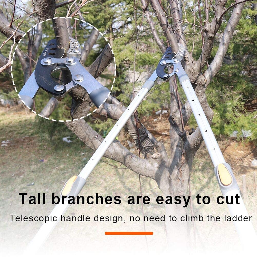 AIRAJ 70-103cm Anvil Lopper, Loppers Heavy Duty Telescopic, SK-5 Sharp Steel Blade, can Trim Tough Branches and Hedges Over 5cm,Ideal Loppers for Gardening, Light Duty Garden Loppers