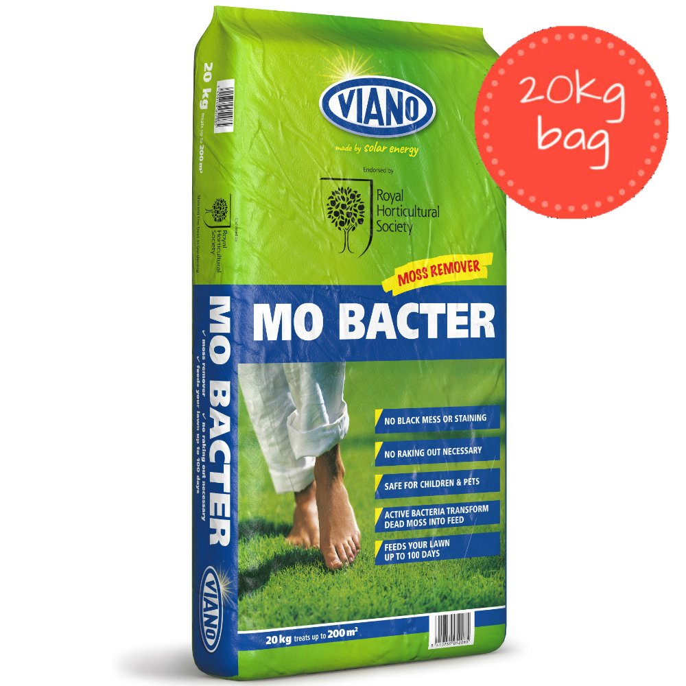 Viano MO Bacter Organic Lawn Fertiliser & Moss Killer - 20kg