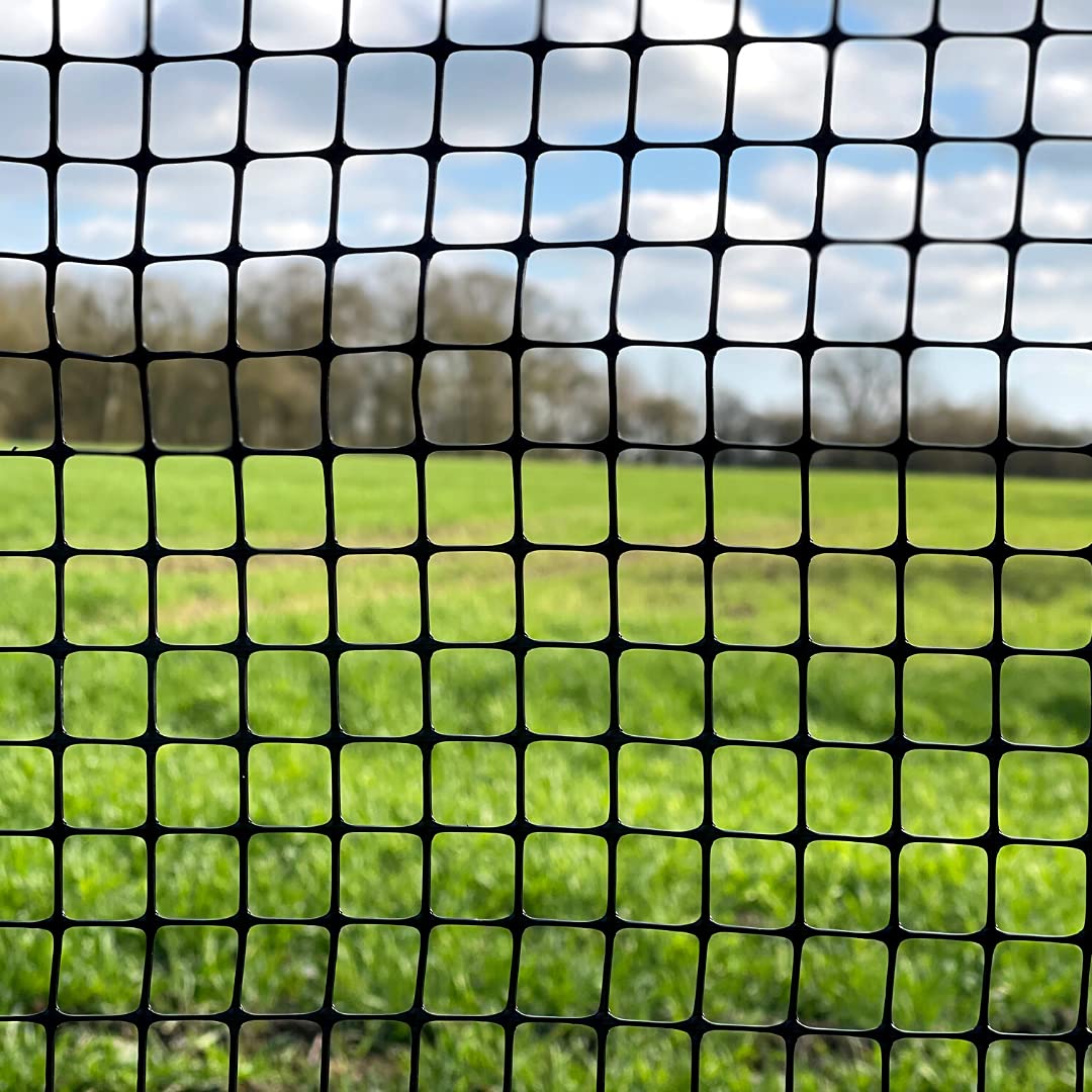 Plastic Mesh Fencing | 1m x 10m | 20mm Holes | Black | Plastic Garden Fencing Mesh, Netting For Garden Fences, Plant Support, Tree Guards, Reusable Plastic Mesh For Climbing Plants, Vegetables, Pets