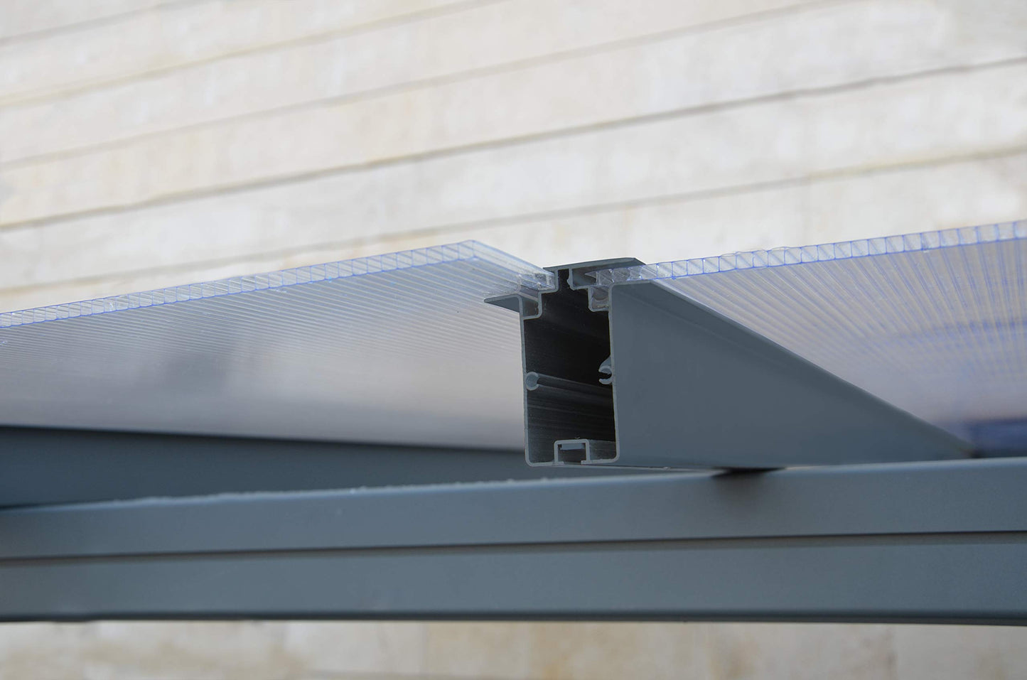 Palram Canopia Sierra Patio Veranda 3x4.25 Garden Canopy - Aluminum Lean to Pergola (3x4.25, Grey)