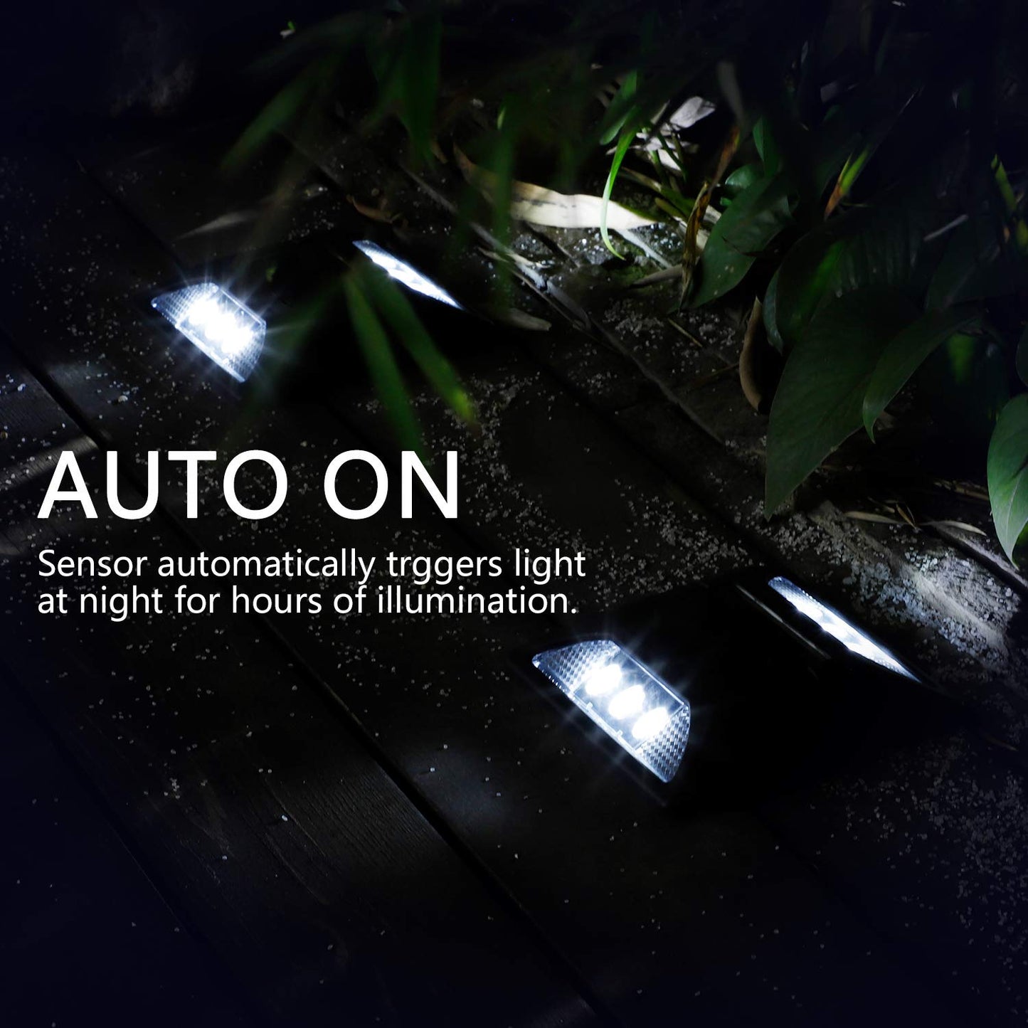 KMASHI Solar Deck Lights Outdoor, Driveway Dock LED Lights,Solar Powered Waterproof Road Markers for Step Sidewalk Stair Garden Ground Pathway Yard （4pack