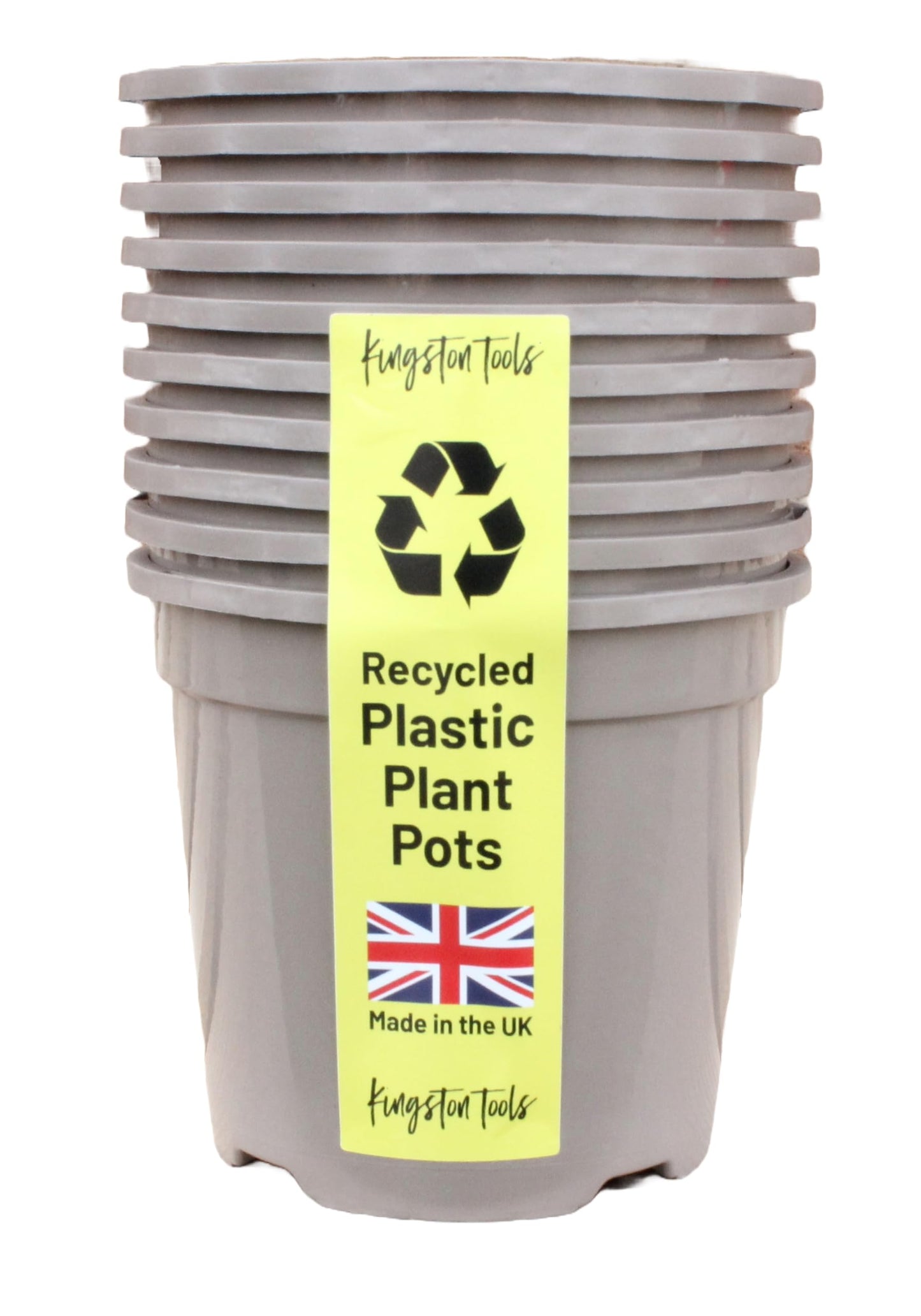 Kingston Tools Mocha Cream 1L Plant Pots -Pack of 10 -Premium British Indoor & Outdoor Planters - Flower Pots Made in the UK from Recycled Plastics