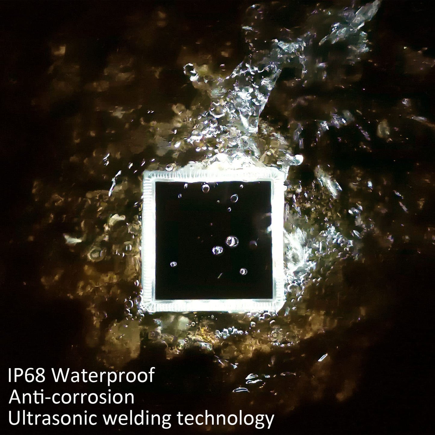 Soslina 4 Pack Solar Decking Lights Solar Powered Step Lights Outdoor IP68 Waterproof, 30LM Natural White 4000K, Solar Ground Lights for Garden Yard Patio Pathway Driveway, Square