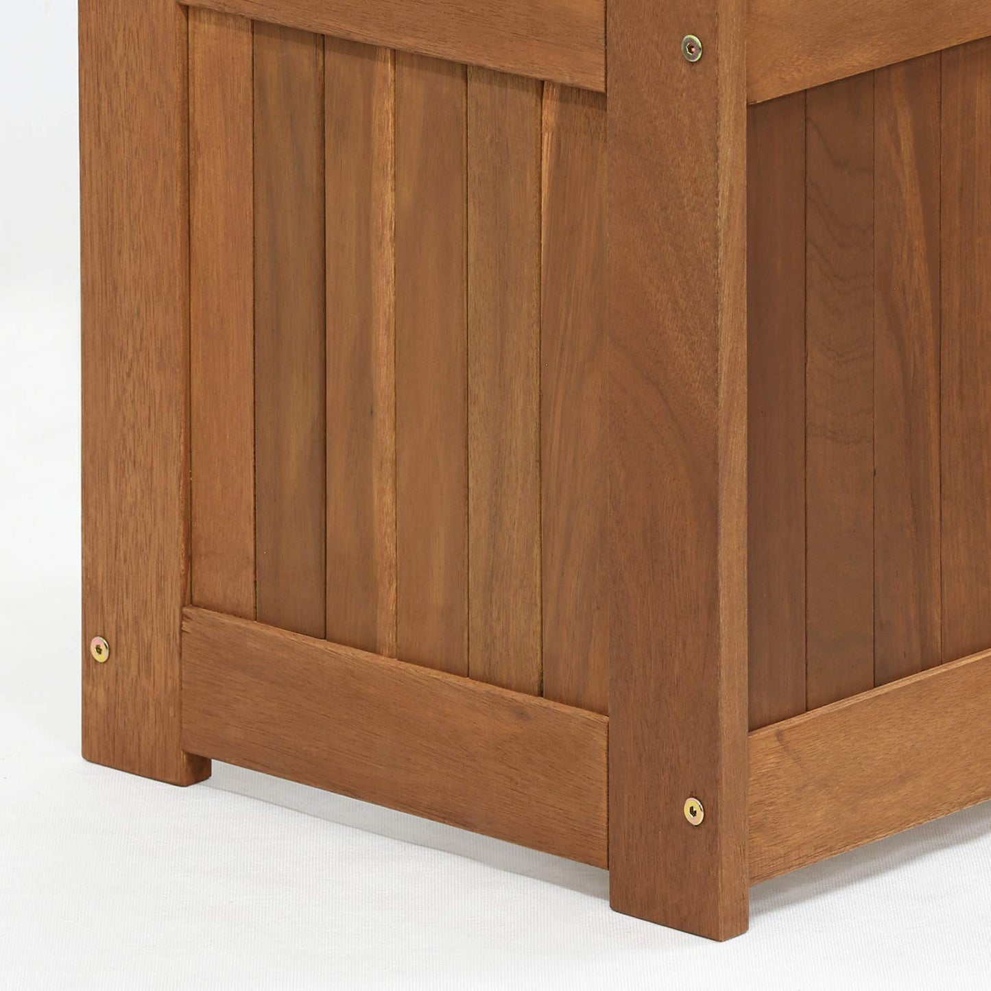 Furinno Tioman Hardwood Outdoor Flower Box, Planter Stand in Teak Oil, Natural, 2-Pack