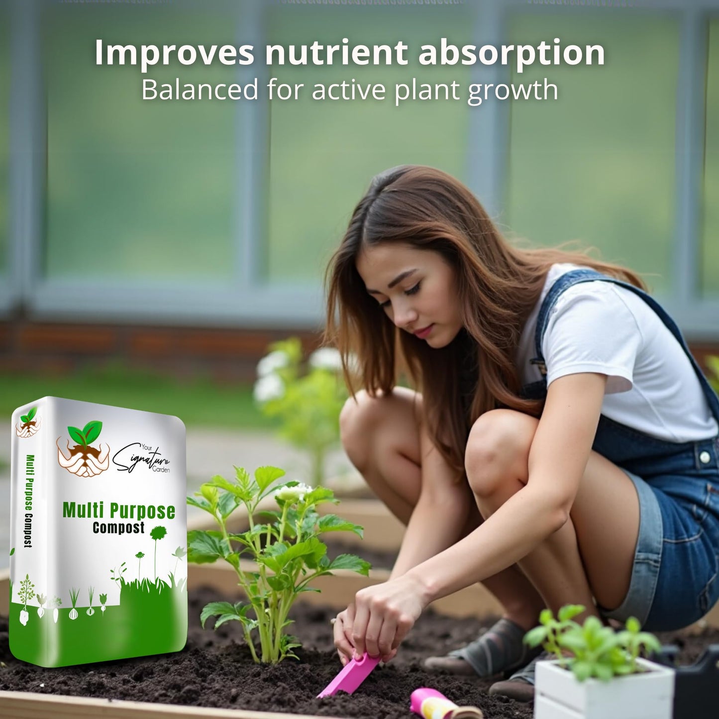 Laeto Multi Purpose Compost - Premium Potting Compost for Healthy Growth Top-Grade Potting Soil Peat Free for Flowers, Vegetables & Plants 100 Litre Bag