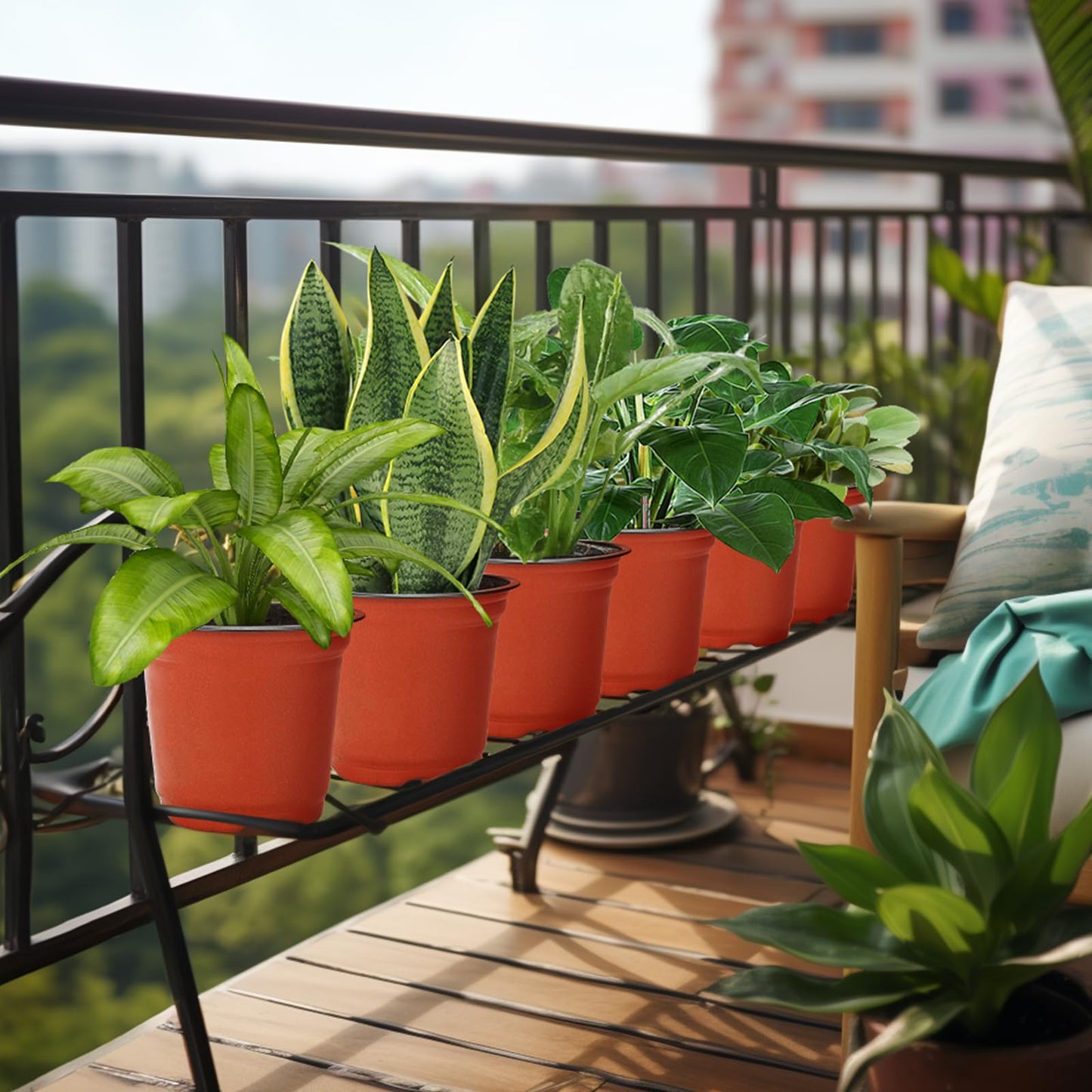 KINGLAKE 50Pcs Plastic Plant Pots 15 cm Nursery Seedlings Pots Seed Starting Pots Flower Plant Container