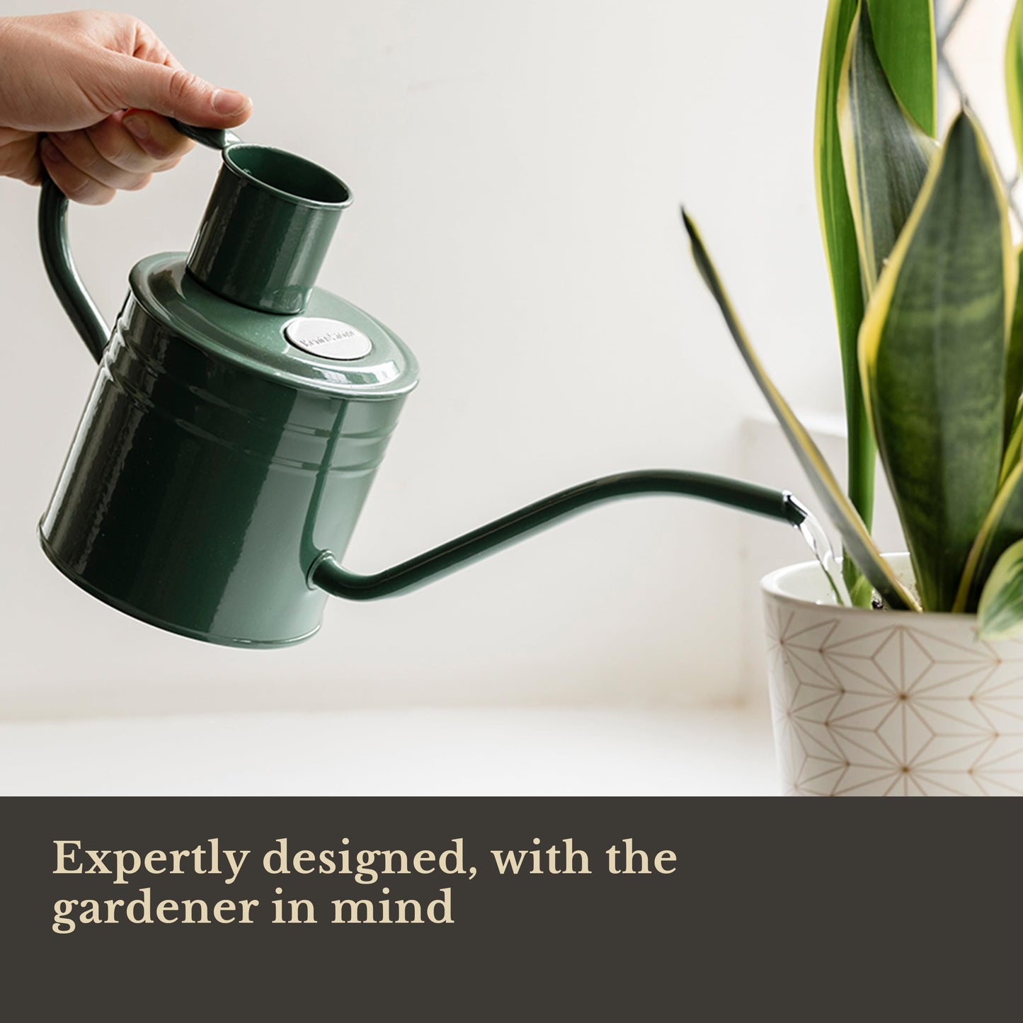 Kent & Stowe 1L Indoor Watering Can in Sage Green, Rust-Resistant Galvanised Watering Can with Handle and Long Spout, Classic All Year Round Garden Tools Made from Steel