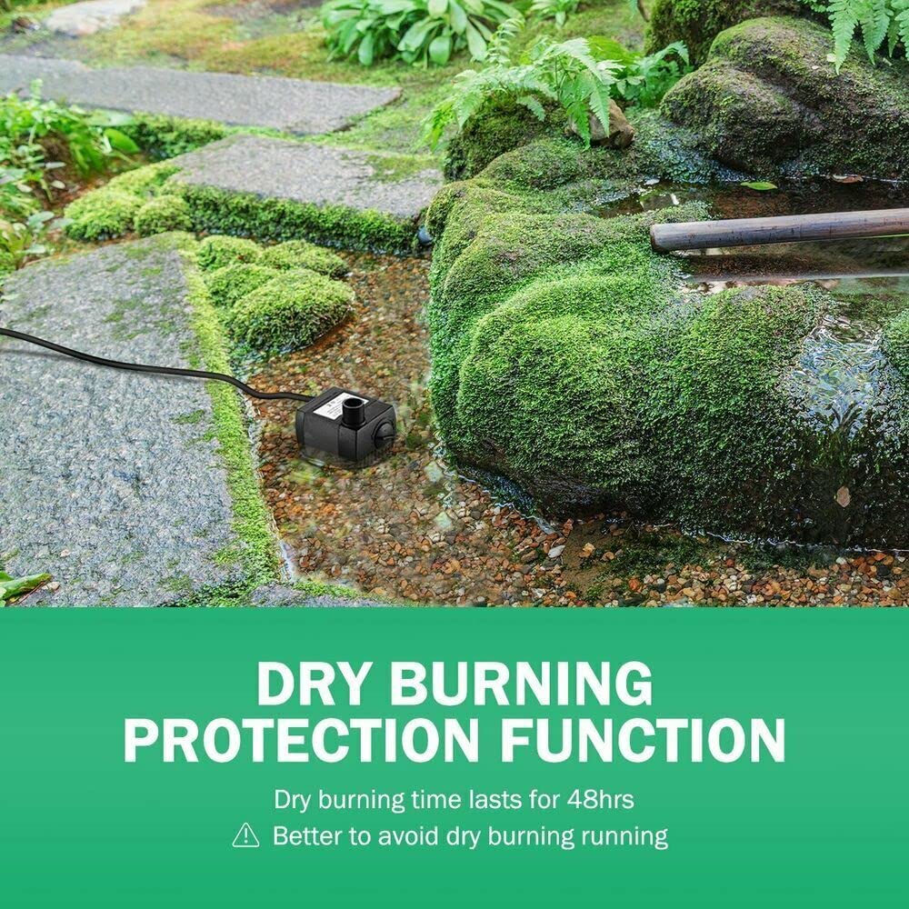 WEISIPU 300L/H Electric Water Feature Pump Small Quiet Fountain Pump for Indoor Garden Fish Pond Pet Aquarium Home Décor Fountain Submersible