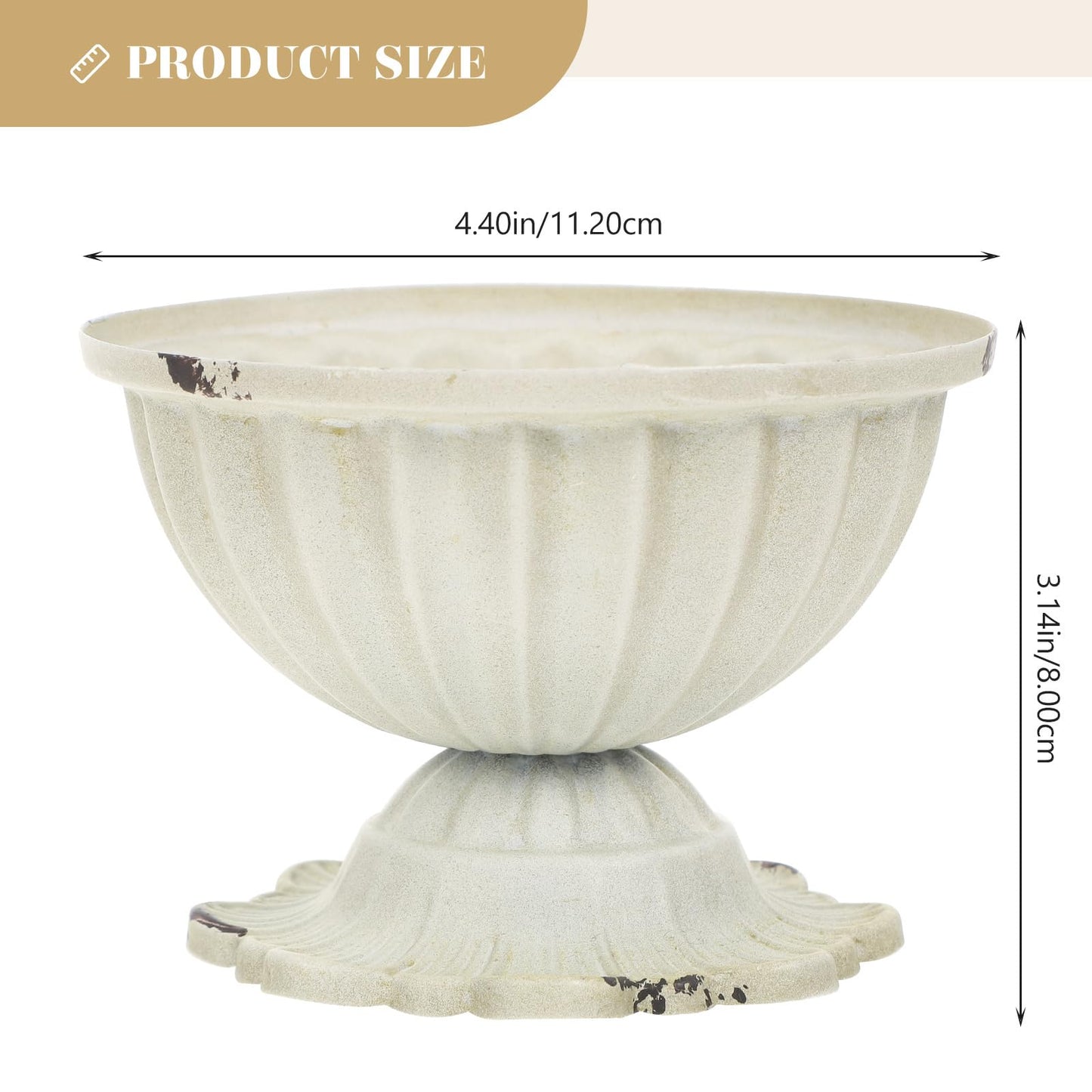 Yardwe Urn Planter Flower Plant Pot Small Metal Urn Vase Shabby Garden Outdoor Urn Planter Pedestals Wedding Urn Flower Vase for Rustic Garden Porch Planter Bucket