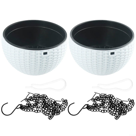 URPIZY Hanging Basket Planters, 2pcs Self Watering Pots Perfect for Home Decor