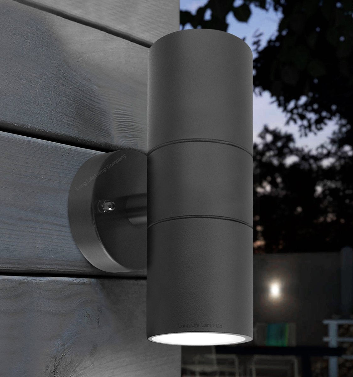 Long Life Lamp Company Black Stainless Steel Double Wall Light IP65 Up Down Outdoor Wall Light ZLC035B