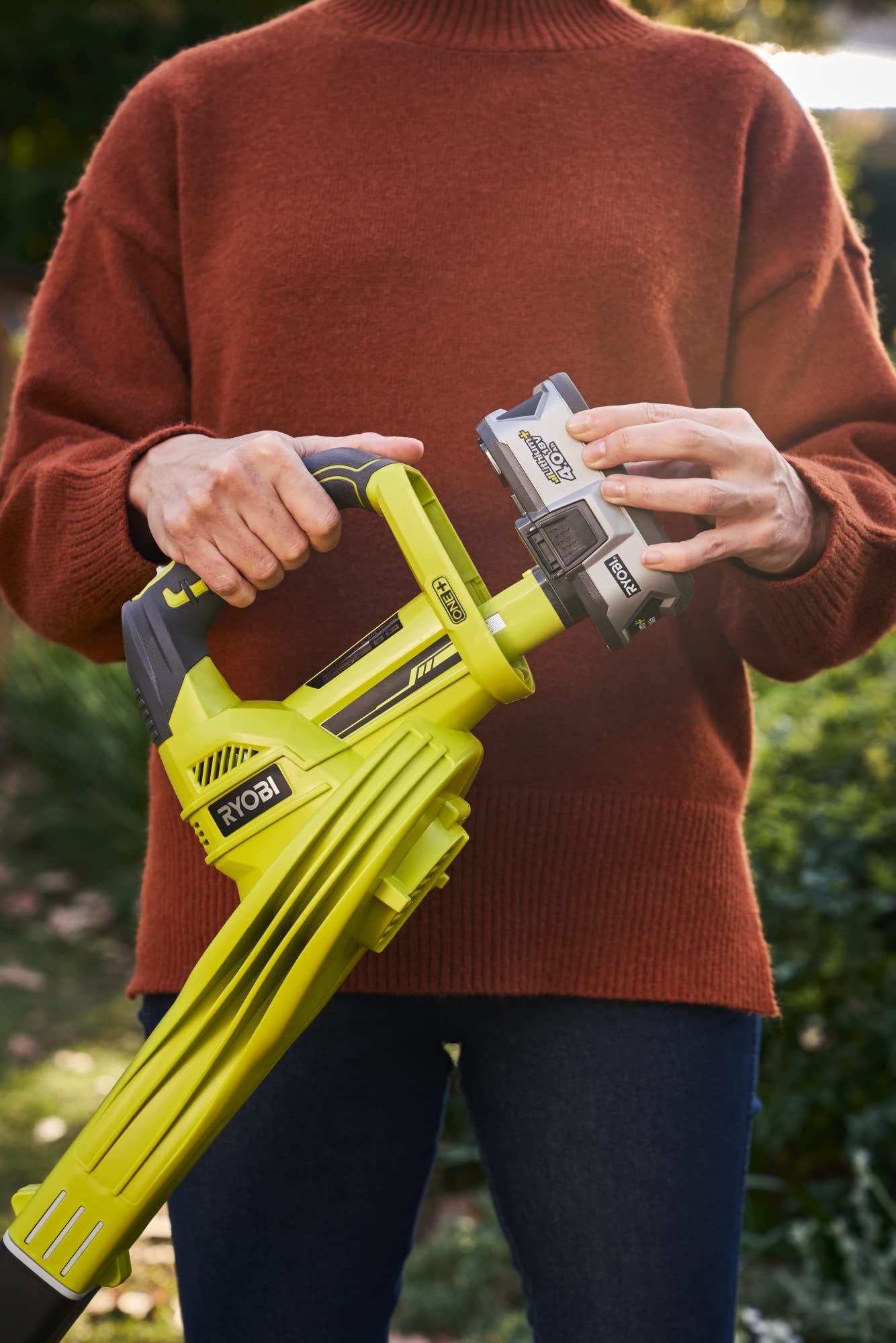 Ryobi OBL1820S ONE- Cordless Blower, Air Speed (Zero Tool), 245 km/h, 18 V, Hyper Green and Grey