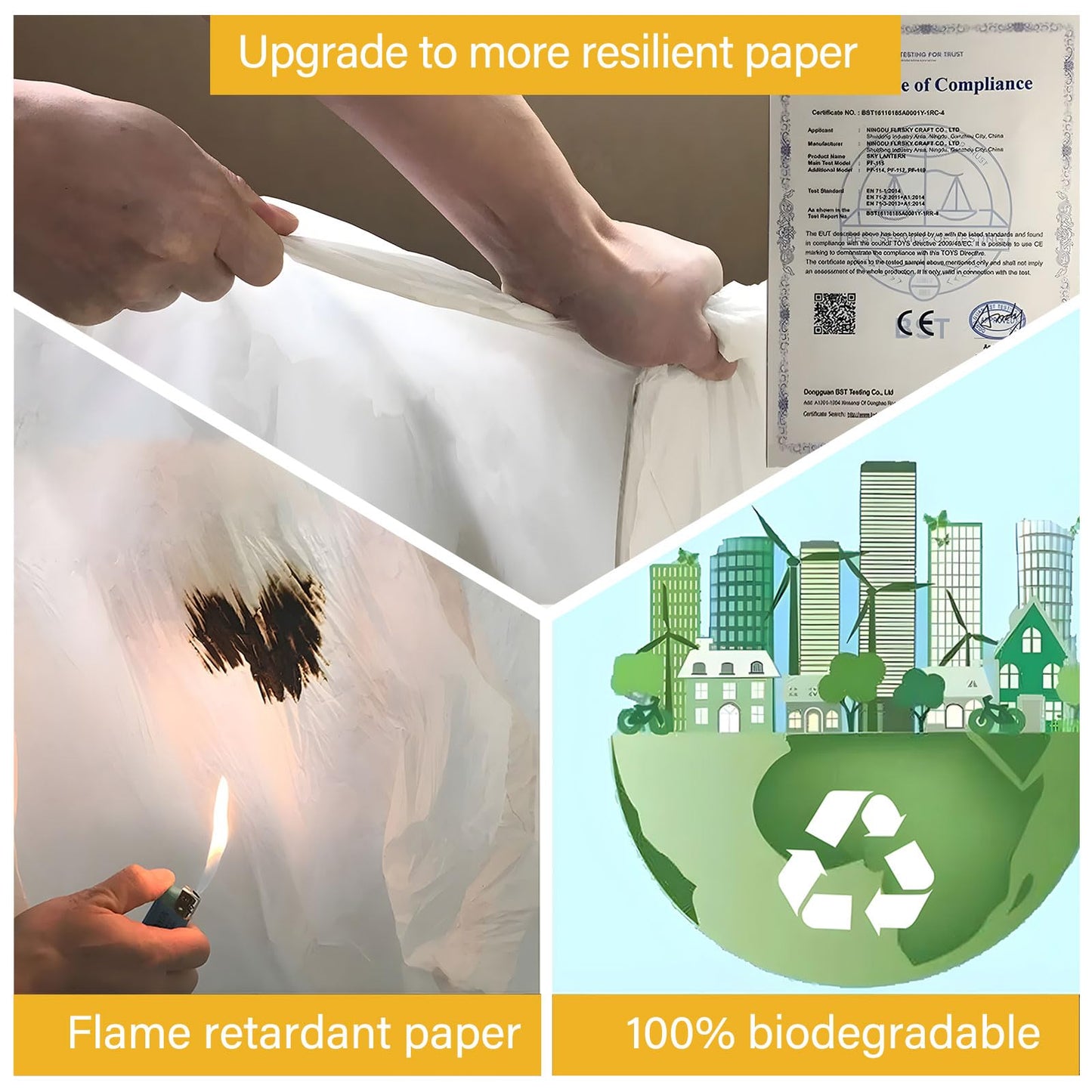 20 Pack Chinese Sky Lanterns, Multicolor Eco Friendly Chinese Sky Lanterns 100% Biodegradable No Assembly Required Beautiful Lantern for Weddings, Birthdays, Parties,Memorials, Chinese New Year