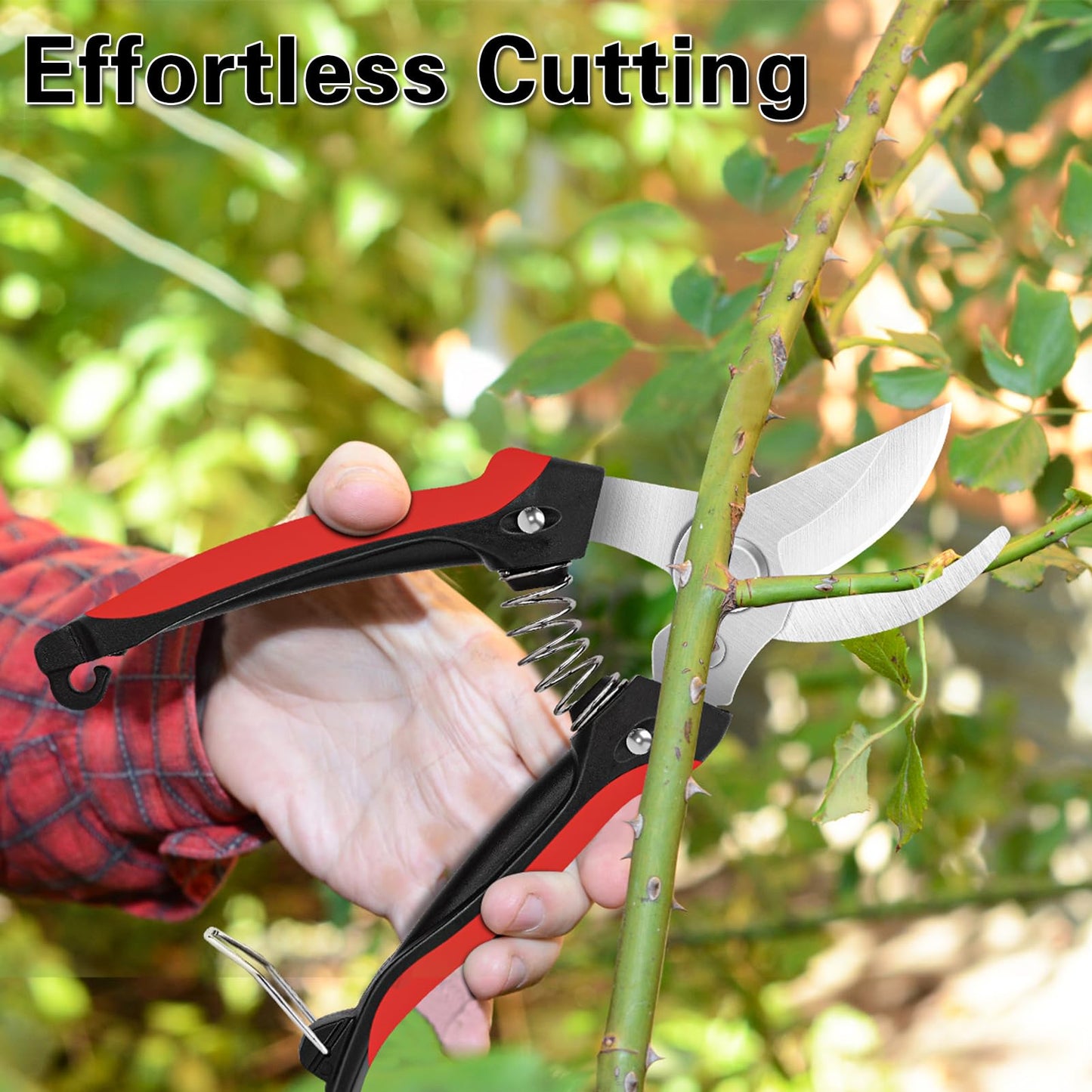 Chilymes Garden Secateurs, 5PCS Pruning Shears Set, Stainless Steel Sharp Blade, Professional Gardening Pruning Hand Tools Scissors Kit with Storage Bag