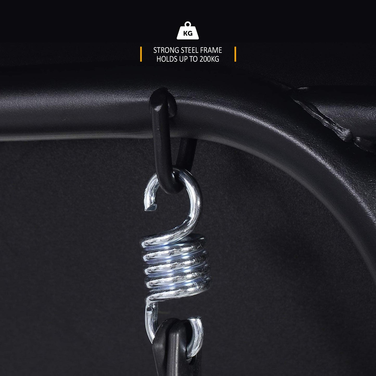 SUNMER Swing 3 Seater With Detachable Canopy, Garden Swing Cushioned Seat, Waterproof Fabric, UV Protection, Made With Strong Powder Coated Steel Frame - Black