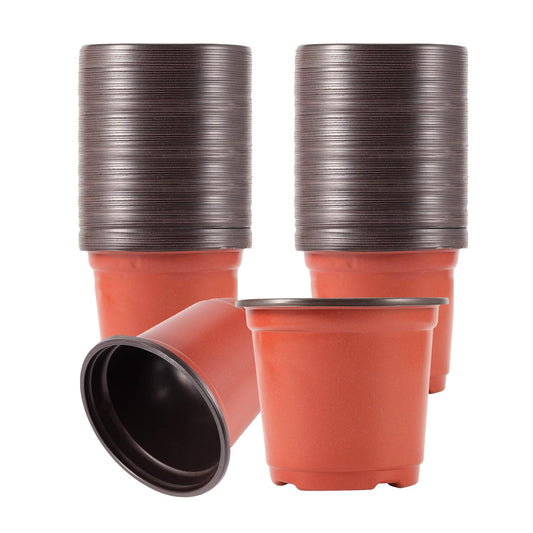 ASOENTIWOX 100Pcs Plastic Plant Pots, 10cm Planting Pots, Growing Nursery Pots, Garden Flower Plant Seed Starting Seedling Pots, Vegetables, Succulent, Herbaceous Plants