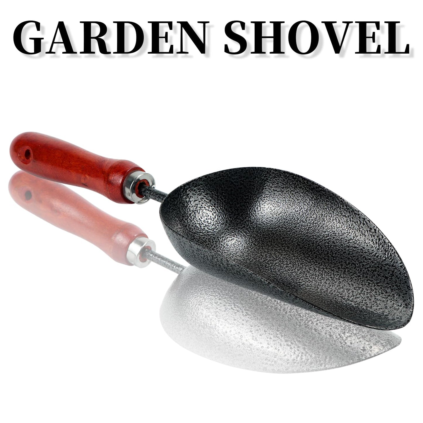 Kunjocy Hand Garden Spade, Garden Scoop Soil Trowel Garden Scoop Soil Shovel Spoons Hand Gardening Scoop Stainless Steel Gardening Scoop for Soil, Fertilizer, Feed Scoop (2)