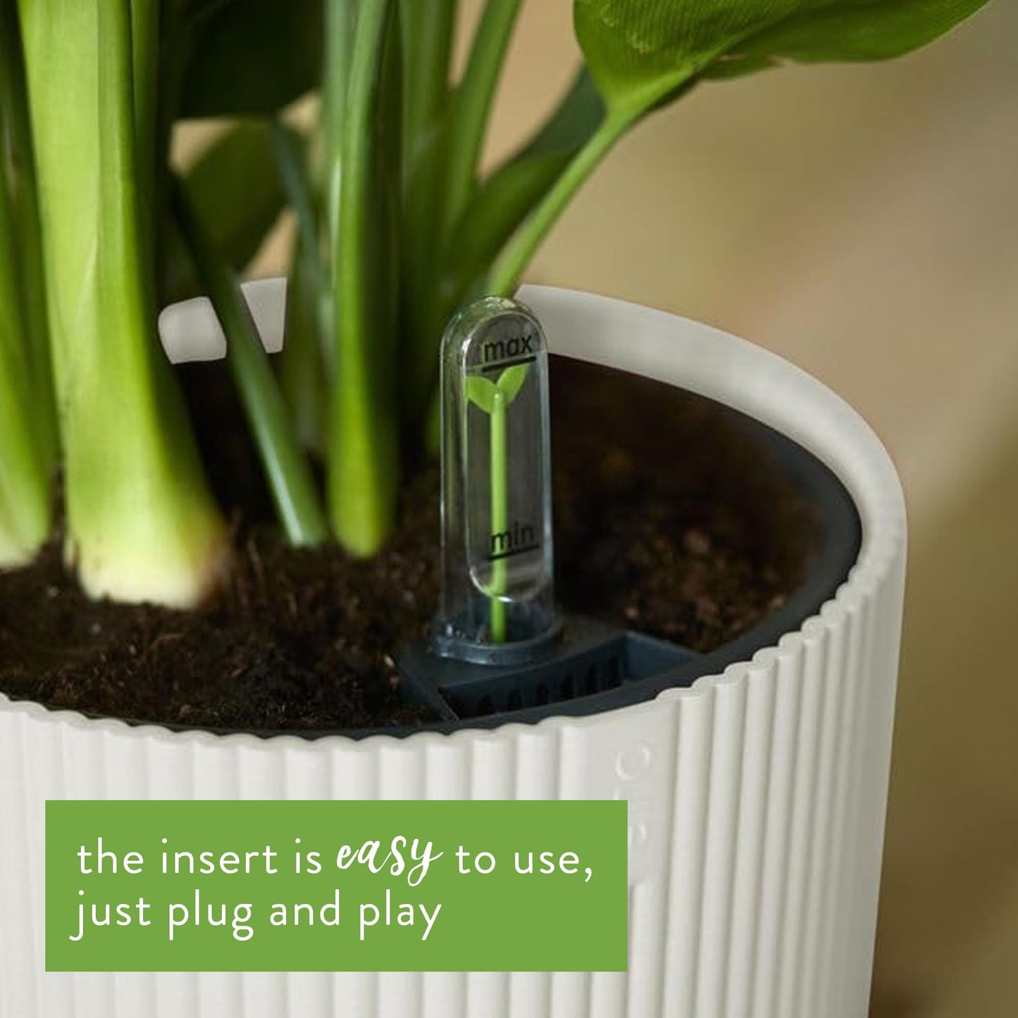 elho Vibes Fold Round Flower Pot with Self Watering Insert - 100% Recycled Plastic - Plant Pots Indoor - Ø 22 cm - White/Silky White