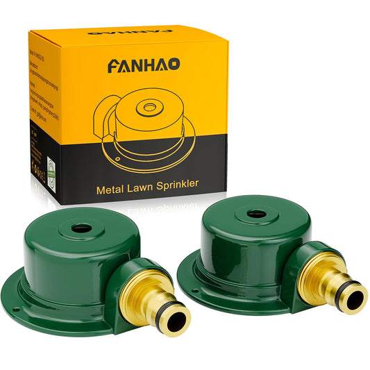FANHAO 2 Pack Metal Lawn Sprinkler for Yard, Automatic Garden Sprinkler Heavy Duty Lawn Irrigation System, 360 Degree Small to Medium Area Coverage for Lawn Grass Patio Garden Irrigation