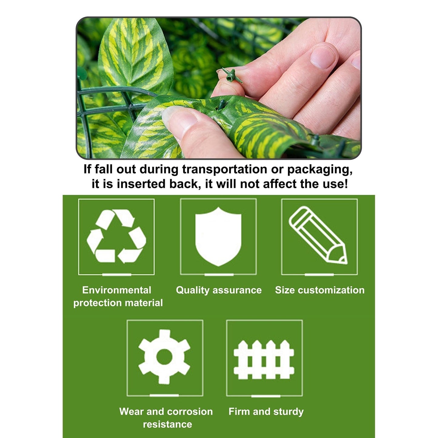 Baketron Trellis with Artificial Leaves, Artificial Ivy Leaf Hedge Fence,UV Fade Protection Privacy Hedging Wall Landscaping Garden Fence Balcony Screen,Fake Leaf Screen Home Garden(0.5 * 1M)