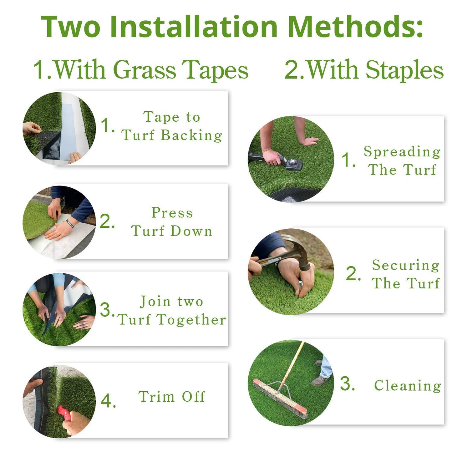 LITA Premium Synthetic Artificial Grass Turf 20mm Pile Height, High Density Fake Faux Grass Turf, Natural and Realistic Looking Garden Pet Dog Lawn (1mx2m)