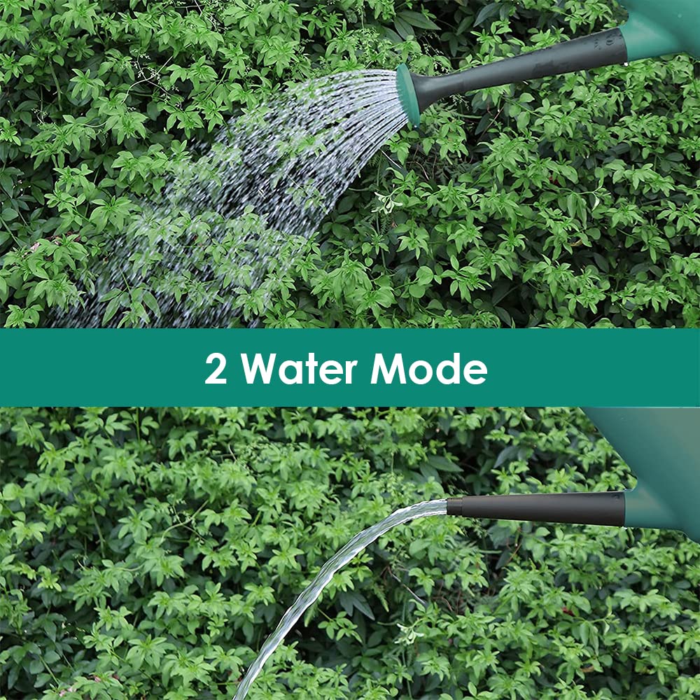 ANGIX 6L Garden Watering Can | Lightweight Can With Double Side Handles And Detachable Plastic Water Sprinkler Rose Head For Indoor and Outdoor Use (Green)