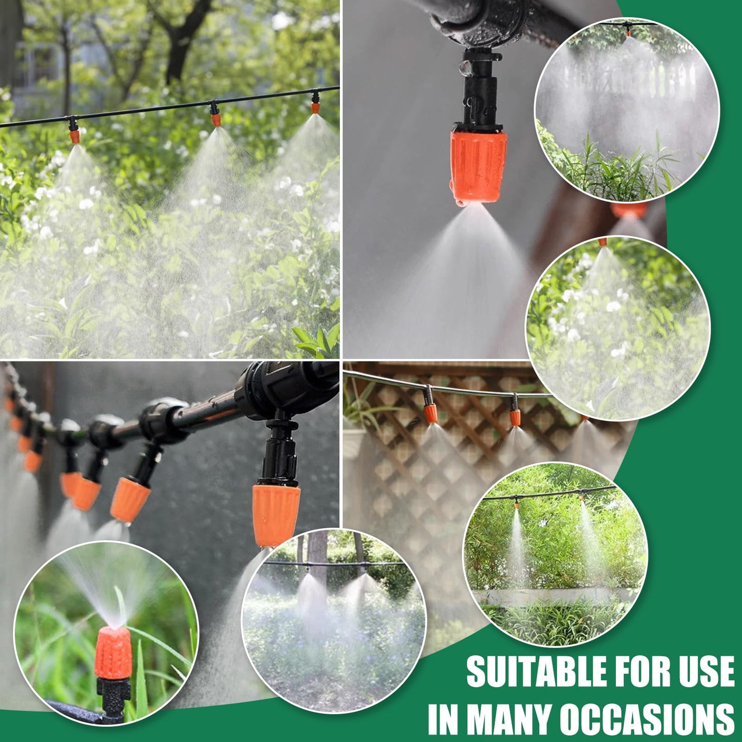 ZOUFRIDN 344 PCS Irrigation System Greenhouse Watering Systems,165FT/50M Drip Irrigation System, Automatic Irrigation System with Adjustable Nozzle Sprayer and Dripper Automatic for Lawn/Garden/Patio