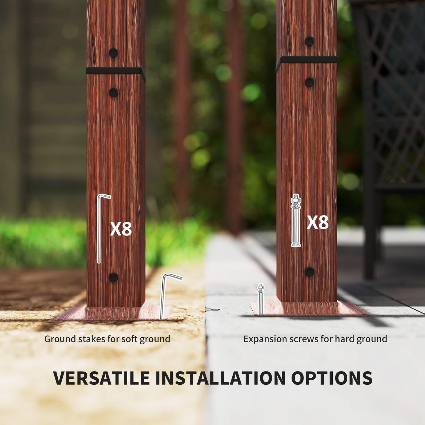 Outsunny 3 x 3(m) Garden Pergola with Retractable Roof Canopy and Wood Grain Aluminium Frame, Outdoor Gazebo Pergola Kit, UPF30- Sun Shade Shelter for Deck, Porch, Natural Wood Finish