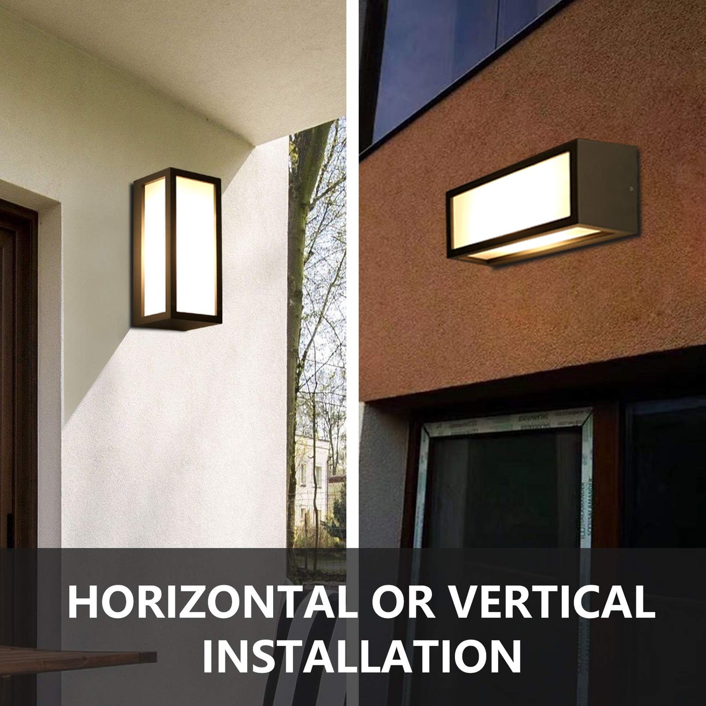 HLFVLITE Outside Wall Light, Max 40W E27 Aluminum Outdoor Wall Lamp Exterior Wall Sconce, IP54 Waterproof, Anthracite Grey