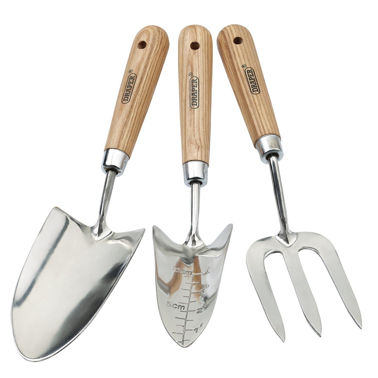 Draper Expert Stainless Steel Hand Fork and Trowels Set (3 Pieces), Brown