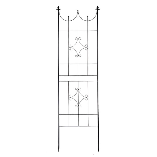 OUTOUR Larger Garden Trellis Plant Support Wire Lattice Grid Panel Stake Fence, 72"x20", for Climbing Plants, Potted Vines Vegetables Vining Flowers Ivy Roses Clematis, Lawn Backyard Patio, Black