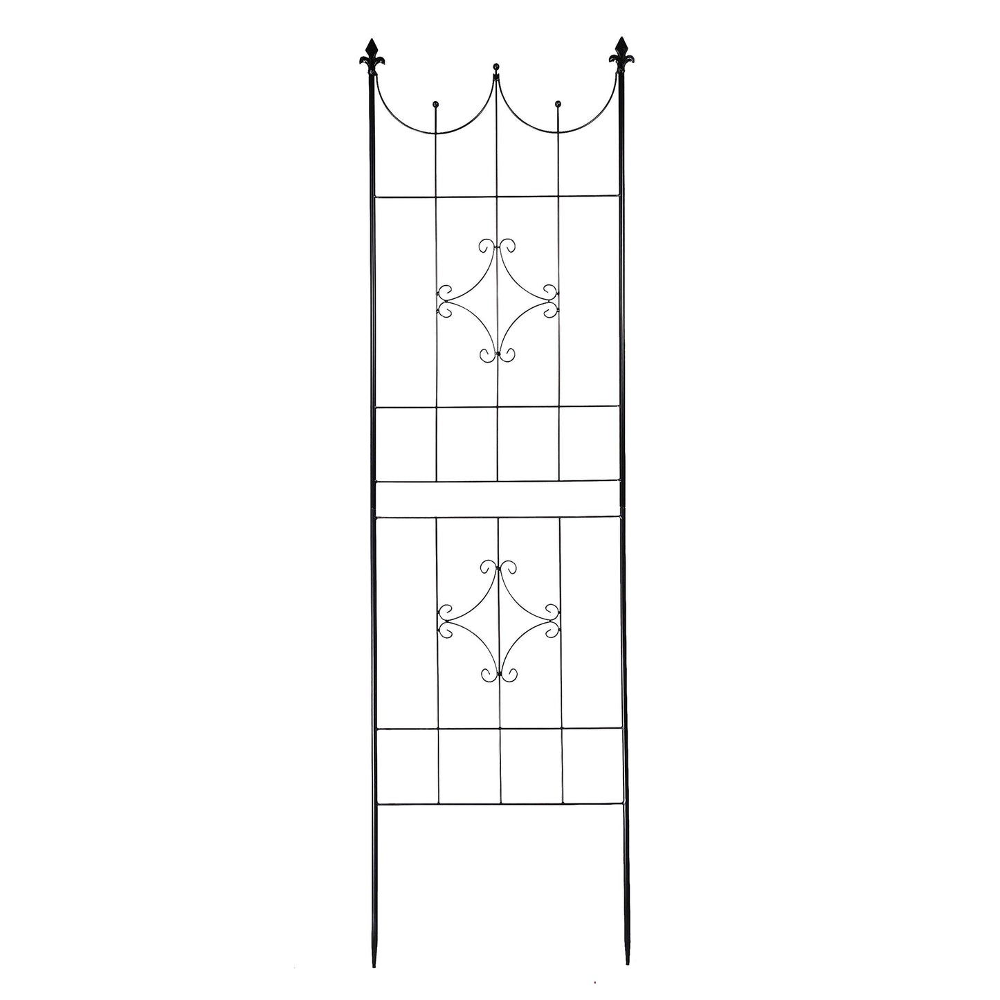 OUTOUR Larger Garden Trellis Plant Support Wire Lattice Grid Panel Stake Fence, 72"x20", for Climbing Plants, Potted Vines Vegetables Vining Flowers Ivy Roses Clematis, Lawn Backyard Patio, Black