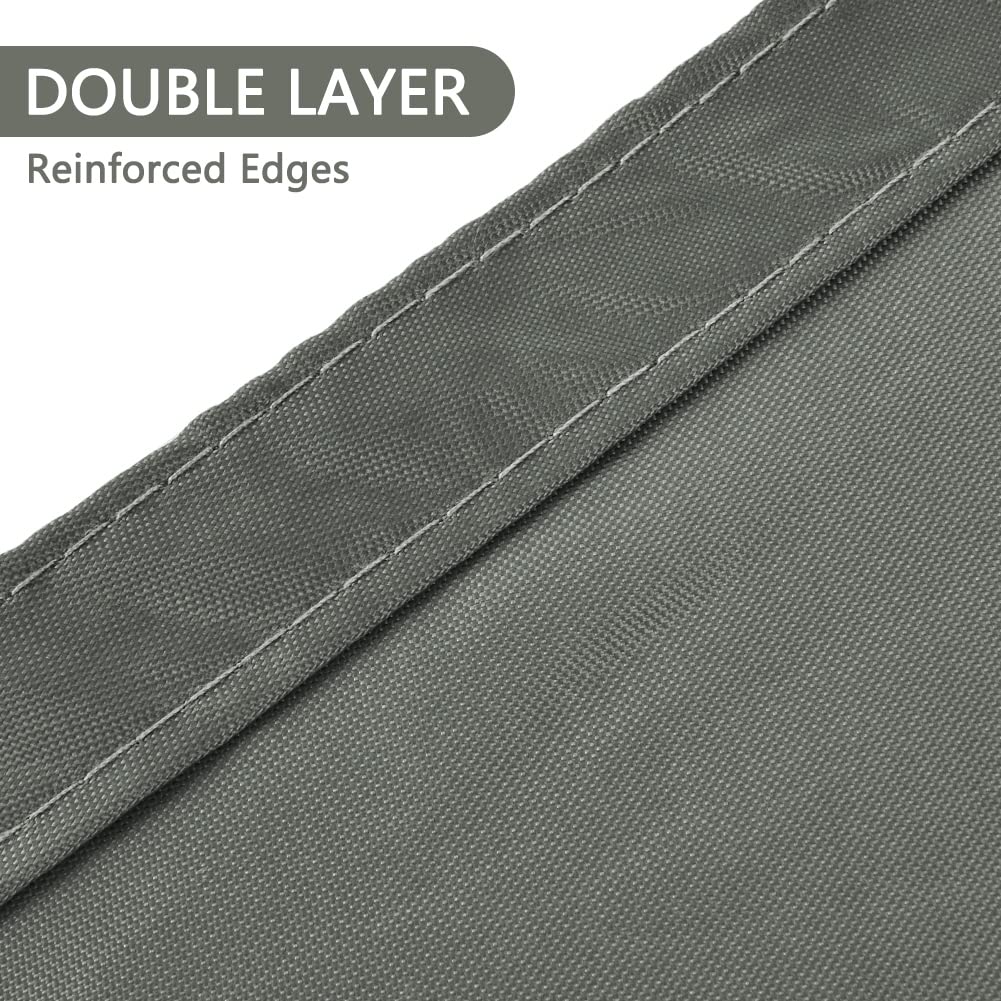 OFFCUP Sun Shade Sail, 2x2x2m Awning Canopy, 160gsm Waterproof Shade Sail Garden Sun Sail Patio Canopy 95% UV Block with Free Rope, for Outdoors, Garden, Patio, Yard, Party (Grey)