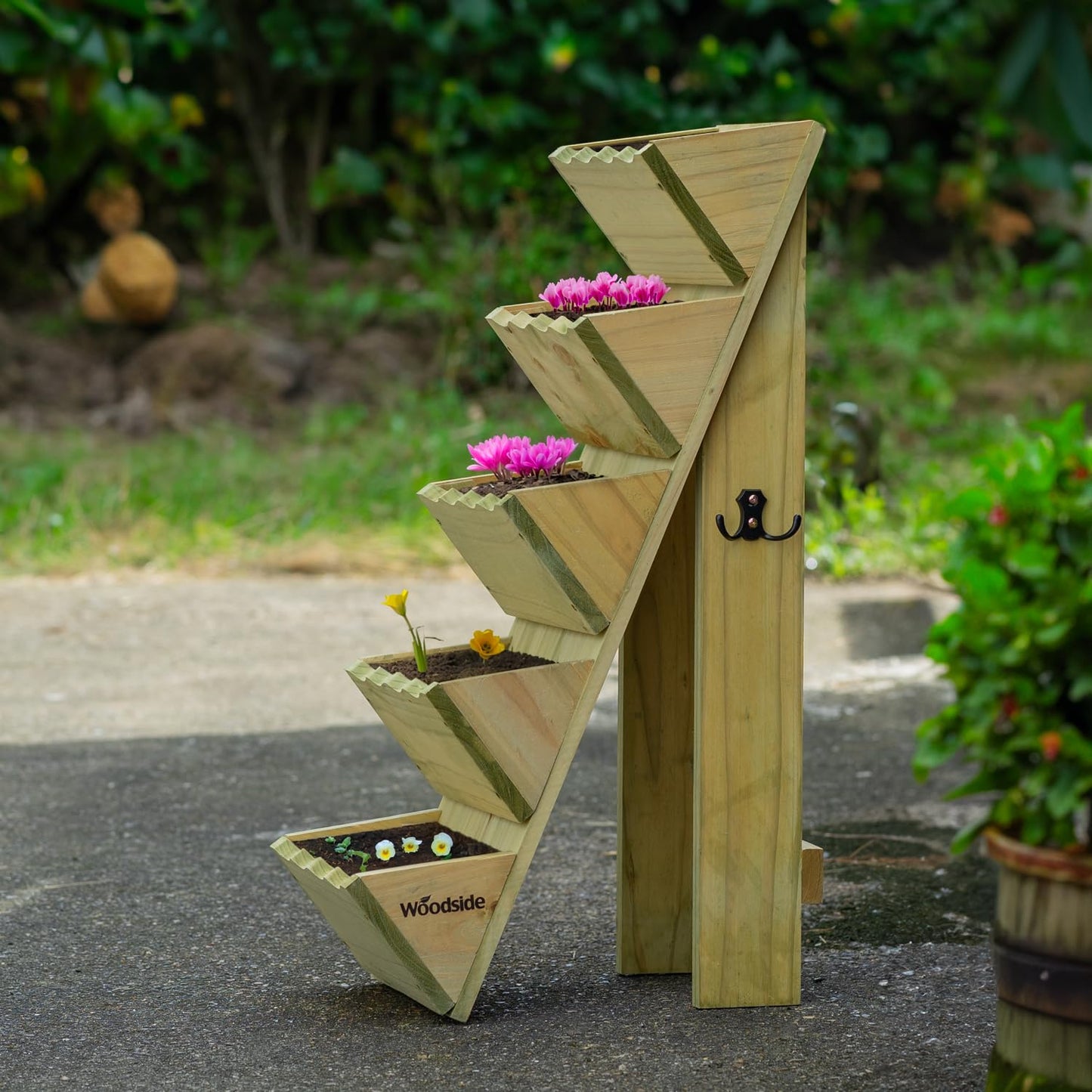 Woodside 5 Tier Wooden Decorative Garden Flower Herb Planter