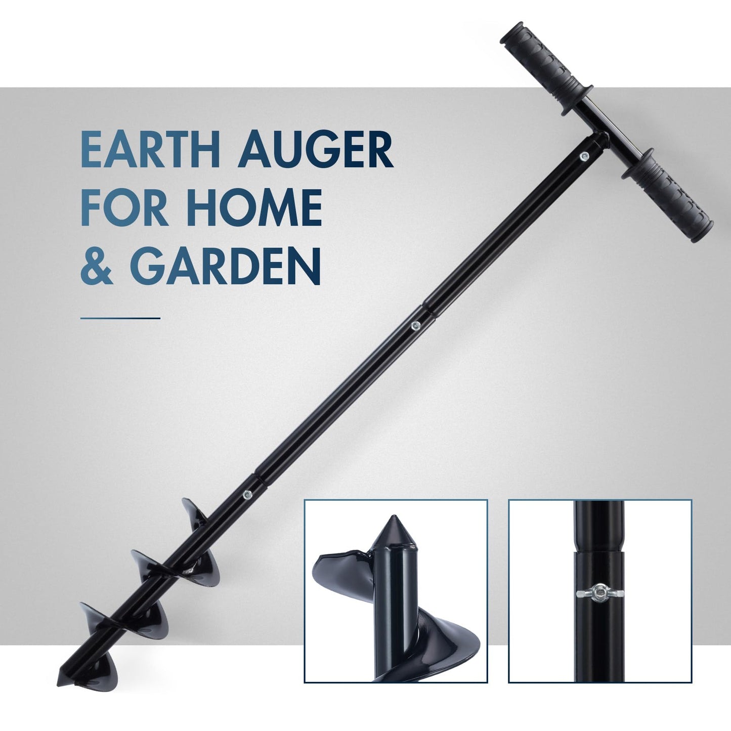 CO-Z 86cm Manual Post Hole Digger, Fence Post Auger for Gardening, Post Hole DiggerTools with 24cm Auger Drill Bit Extension Rods Handle, Post Hole Fence Manual Hand Drill Digger Earth Auger