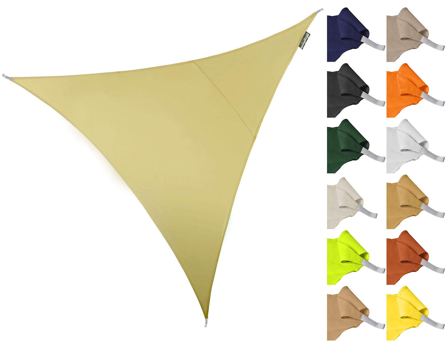 Kookaburra 3m Triangle Water Resistant Garden Patio Sun Shade Sail Canopy 96.5% UV Block with Free Rope (Sand)